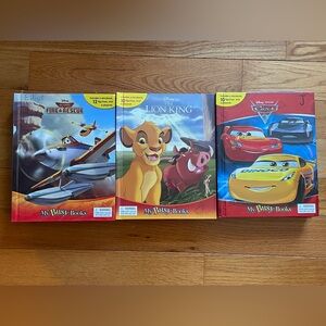 Disney Busy Book Lot: Cars, Lion King, Planes Fire & Rescue